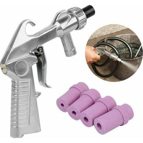 Kit di sabbiatura pneumatica Sandblaster, kit di sabbiatura con 4 ugelli in ceramica (1/5)