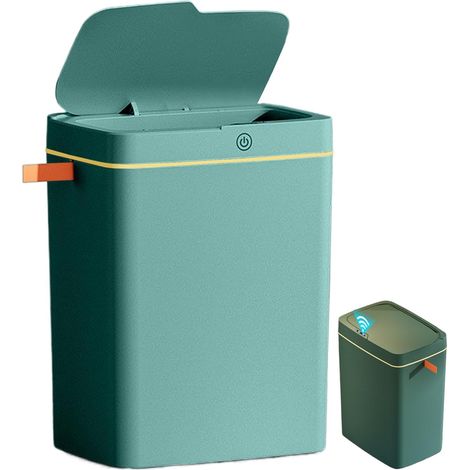 Poubelle de cuisine avec couvercle - à capteur , rechargeable par USB salle bain étanche , 15 litres