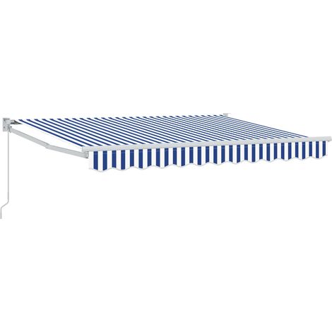 Toldo retráctil Azul y Blanco 3,5 x 2 m vidaXL