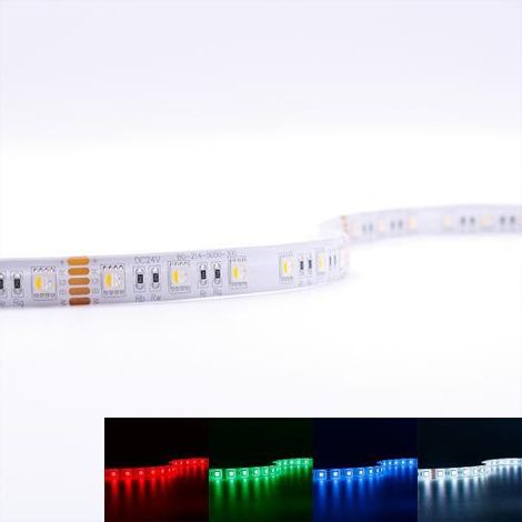 Strip 24V LED Streifen 5M 15W/m 60LED/m 12mm Farbwechsel - Lichtfarbe: RGB+4000K - Schutzart: IP65 (1/5)