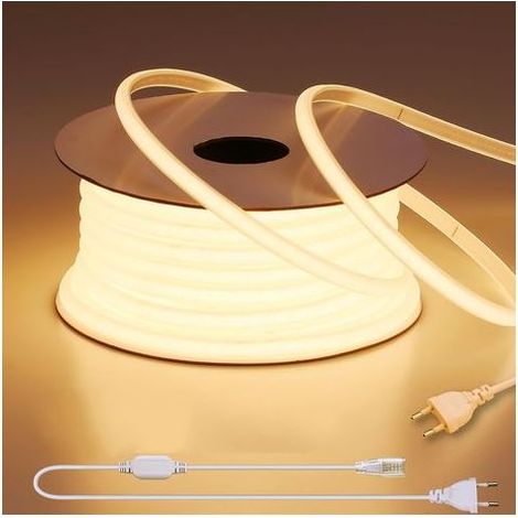220V Ruban LED COB Exterieur Etanche 10M,3000K Blanc Chaud Flexible Découpable Bande LED CRI 80+ Sans Transformateur,pour Chambre,Gaming,Bureau,Pergola Extérieur (1/5)