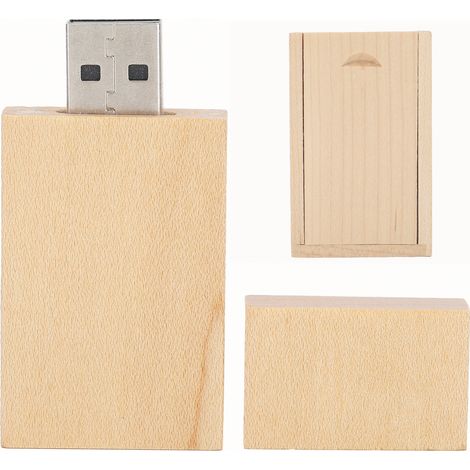 Tragbarer USB-Stick aus Holz, USB-Speicherstick mit Hülle für Computerteile CM100181G (1/5)
