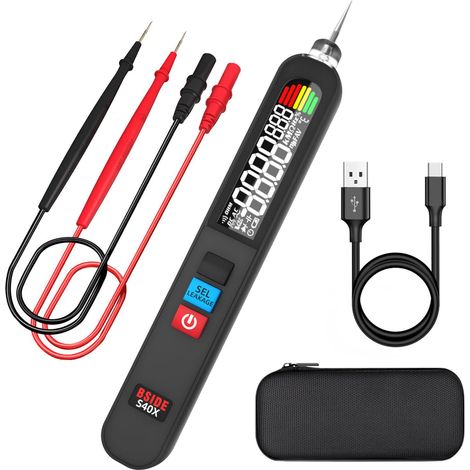 BSIDE S40X Testeur de tension numérique multimter rechargeable, mode intelligent pour continuité de résistance AC DC Votlage, fréquence VFC, diode fréquence capacitance mètre unipolaire testeur de (1/5)