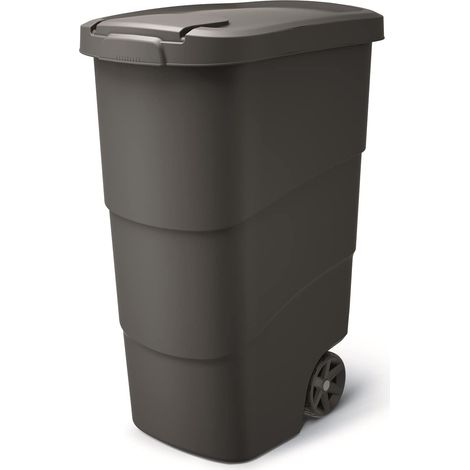 Prosperplast Cestino a rotelle Universale Cestino per rifiuti de 90 litri (nero)