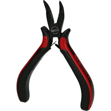 Pince électronique à bec demi-rond coudé à 45°, 130 mm (1/3)