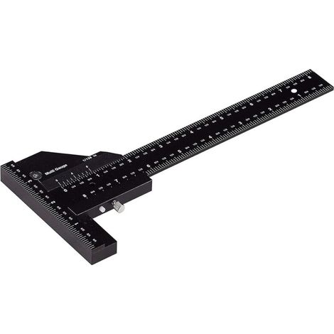 Règle de Menuiserie, Règle de Traçage Multifonctionnelle pour le Travail du Bois, Règle en forme de T en aluminium, Dispositif de traçage, Outil de mesure de 0-280mm, Mesure précise à 0,02 mm