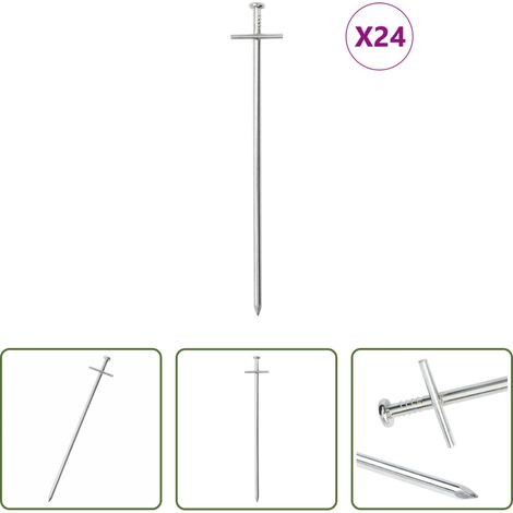 Camping - Zeltheringe 24 Stk. 23 cm Ø6 mm Verzinkter Stahl (1/5)