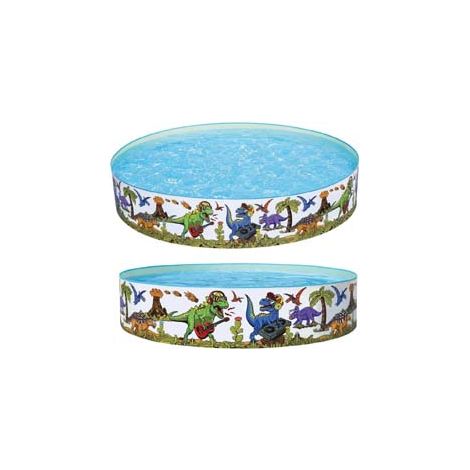 PISCINA TONDA RIGIDA DINOSAURI  +2 ANNI  ø cm.183x38h.  peso kg.2,23 (art.55022)    BESTWAY