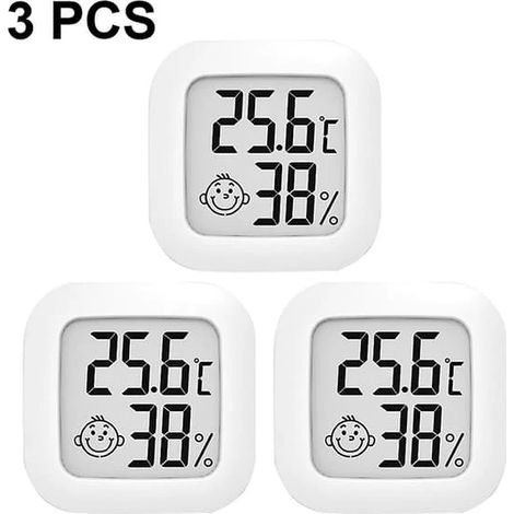 Lot de 3 thermomètres et hygromètres numériques d'ambiance, thermomètres et hygromètres de haute précision - idéal (1/4)