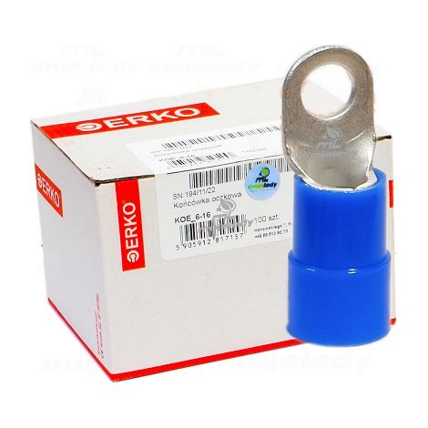 Isolierter Ringkabelschuh KOE 16mm M6 100 Stück erko (1/2)