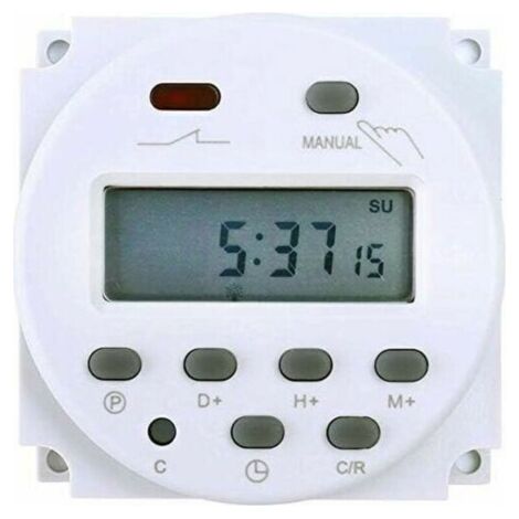 Horloge, sonnerie et minuterie pour tableau électrique Minuterie électronique 12V Affichage LCD programmable (1/4)
