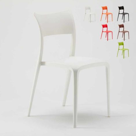Chaise de salle à manger bar restaurant et jardin en polypropylène Parisienne - Blanc (1/5)