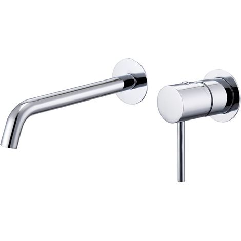 Rubinetto da incasso per lavabo con monocomando  Modello MONZA  Beccuccio universale  Colore grigio finitura cromata [ IMEX® ]