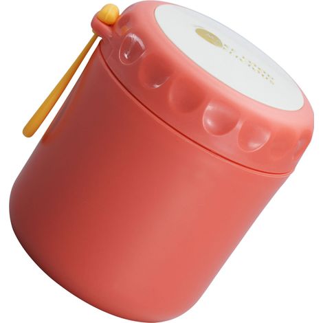 Set mit 2 japanischen Thermobechern aus Edelstahl INS 304 für Suppe, Porridge, Milch, Frühstück unterwegs, für den Outdoor-Einsatz, rot (1/3)