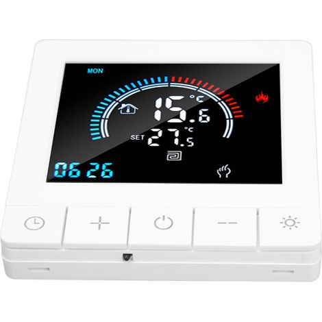 Thermostat de sol chauffant écran LCD tactile programmable horloge intelligent régulateur de température domestique AC 90-240V 16A avec sonde 3 mètres (1/5)