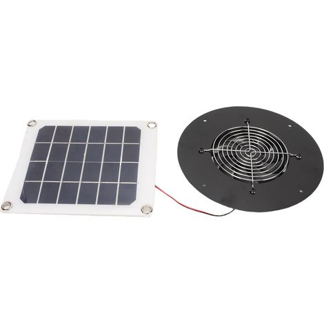 Ventilateur d'extraction à énergie solaire 10W, panneau en silicium monocristallin, Kit de ventilation rond pour maison d'animaux, poulailler, serre