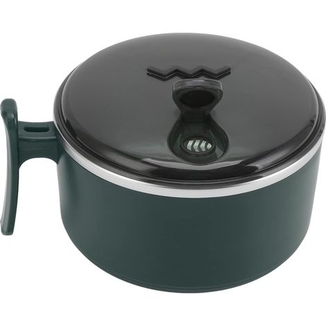 Bol alimentaire isolé en acier inoxydable double couche avec couvercle, pour pâtes et plats chauds, grande capacité
