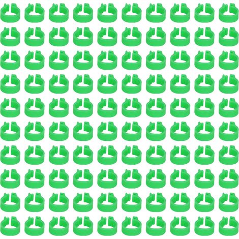 100 pièces par paquet, anneaux d'identification vierges à clipser de 8 mm pour pigeons, anneaux de pattes pour pigeons, fournitures pour pigeons, verts. (1/5)