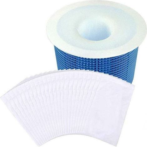Chaussette Skimmer Piscine - Filtre Élastique en Nylon Ultra-Fin - Pour Panier Skimmer Piscine Encastrée ou Hors Sol - 20 Pièces (1/5)
