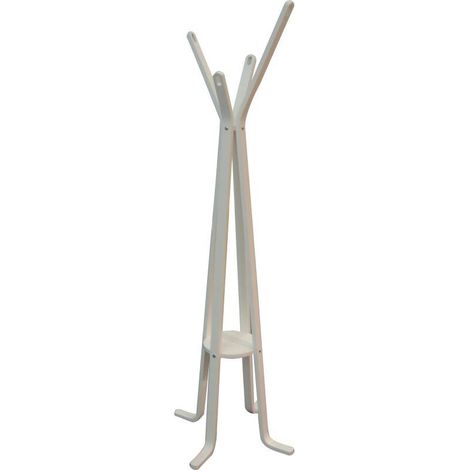 Attaccapanni a stelo legno bianco 4 braccia cm 50h180