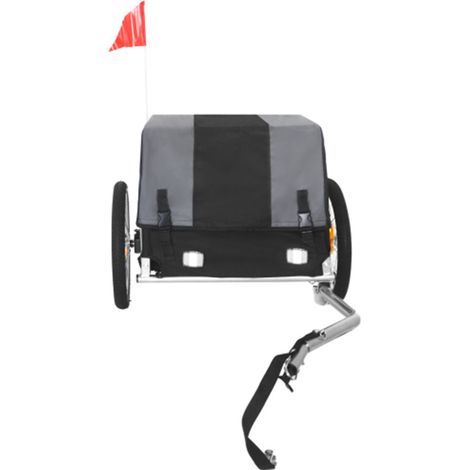 Fahrrad-Lastenanhänger mit abnehmbarer wasserdichter Abdeckung, 40 kg, Stahl, Grau/Schwarz (1/3)