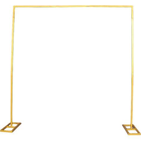 Lot de 2 supports de fond carrés dorés de 2 m pour arche de mariage, cérémonie de mariage, séance photo, anniversaire, décoration de fête (1/5)