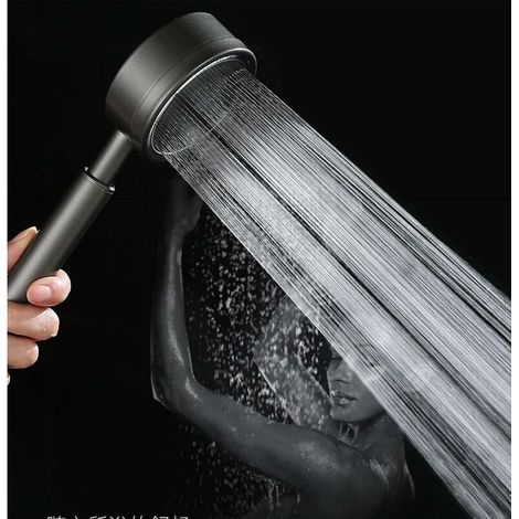 Soffione doccia ad alta pressione in acciaio inox 304, soffione doccia per bagno a risparmio idrico (nero) (1/5)