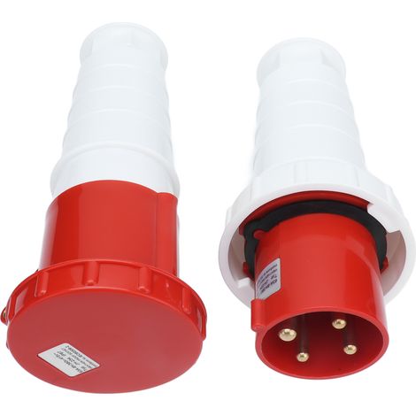 Connecteur Industriel Prise 3 Phases 4 Broches IP67 Étanche Aviation 380V 415V 63A 3P+E (1/5)