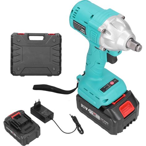 Tournevis à batterie lithium, clé à chocs rechargeable pour industrie et atelier, prise UE 100‑240V (1/5)