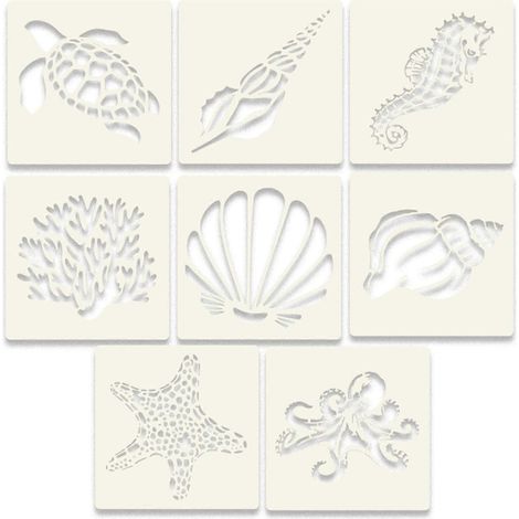 Gabarits à découper pour dessiner la faune marine - Gabarits réutilisables pour les loisirs créatifs - Kit de création de peinture 1 (1/4)