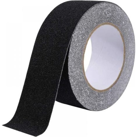 Bande Antidérapante Adhésive pour Escaliers, Friction, Abrasif pour Les Sécurité, Escabeau, Intérieur, Extérieur, Haute Traction, 5cm x 5m, Noir (1/5)