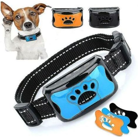 Collier Anti-Aboiements 3-en-1 pour Chiens, Dispositif de Dressage Sûr et Sans Cruauté, Bleu (1/5)
