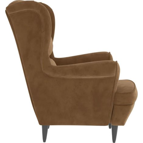 vidaXL Design-Sessel Braun Samt Elegant Bequem