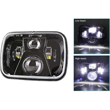 Universelle 45W LED-Scheinwerferlampe (Halogen), 12V–24V, Abblend-/Fernlicht, 20 x 14 cm, für ATV, Geländewagen, Motorrad, Lkw,