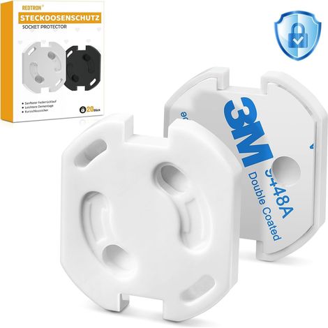 Protecteur de prise avec mécanisme de torsion, 20pcs protecteurs de prise pour enfants, protecteurs de prise pour bébés et enfants, protecteurs de prise-blancs (1/5)