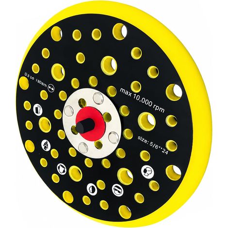 Sander Tray with 52 Holes 150 mm Sanding Pad for Ceros Deros Thread Sanding Disc Base Sanding Disc Backing Tray Adapter Kit (5/16 Inch 150 mm 52 Holes) (1/5)