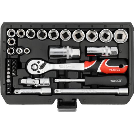 JUEGO DE HERRAMIENTAS DE 1/4" Y 3/8" (34 PIEZAS) - YT-38700 (1/3)