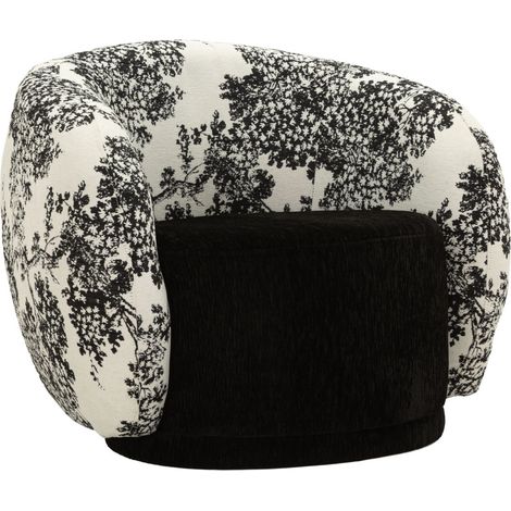 Poltrona in tessuto bicolore bianco e nero (1/5)