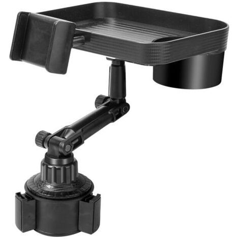 Handy-Getränkehalter, Telefon-Getränkehalter, 2-in-1 abnehmbares Tablett, Essenstablett, Autotablett, 360-Grad-Drehung mit Basis MUMU