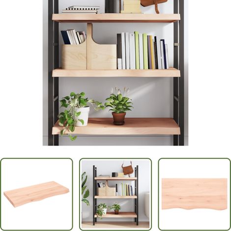 Wandregal Eiche - Wandregal 100x50x(2-6) cm Massivholz Eiche Unbehandelt (1/5)