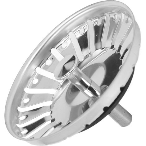 Panier-filtre d'évier de cuisine, bouchon d'évier épais en acier inoxydable pour canalisations standard (1/5)