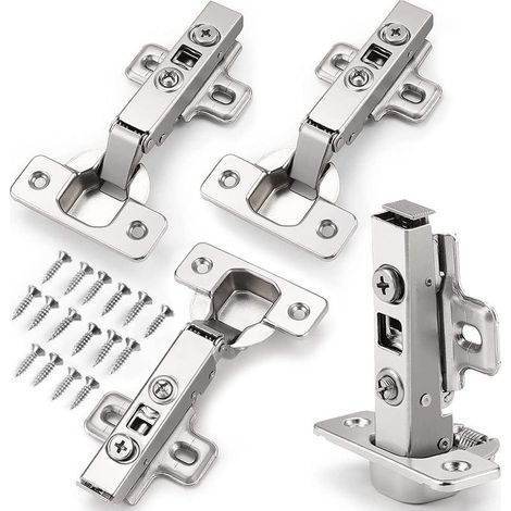 4 Charnière Clip Charnière Automatique Charnière Clip Charnière Automatique Montage Porte en Applique Charniere Standard pour Armoires de Porte Cuisine pour Porte de Placard Cuisine (1/5)