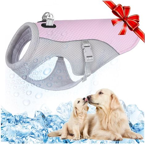 Veste de Refroidissement pour Chien Gilet Fraîcheur Anti-Coup de Chaleur Respirant avec Boucle de Harnais Réfléchissant pour Animaux de Compagnie Chasse Randonnée Camping Été (1/5)
