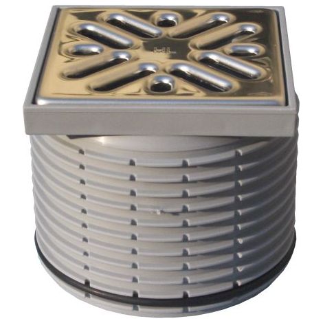 Portagriglia d 110mm/100x100mm con griglia inox 94x94 mm