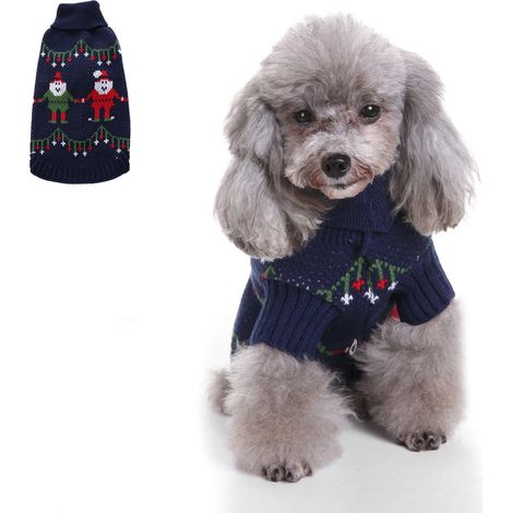 1 pull pour chien Divers accessoire de portail, polyester, bleu, automne-hiver, pour petits chiens et chats (1/5)