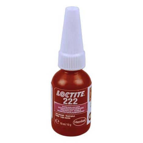 Loctite 222, 10 ml, violetter, anaerober Klebstoff für Metallgewinde, geringe Festigkeit, einfache Demontage, auch für Stellschrauben, verhindert das selbstständige Lösen von Bauteilen, einfache Demon