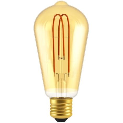 Ampoule Edison ST64 LED Doré – 4W – 1800K – Filament Double Spirale – Dimmable – E27