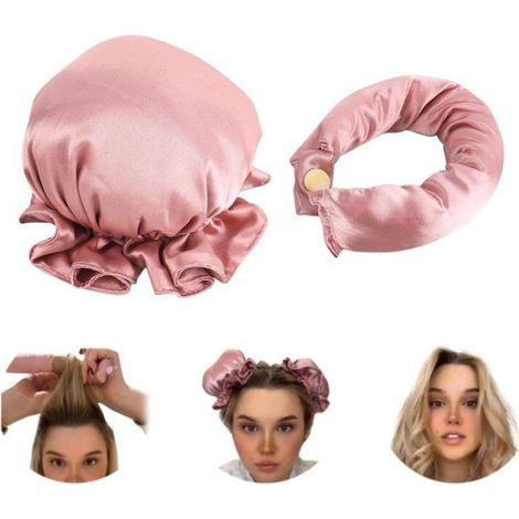 Fer À Friser De Nuit - Sans Chaleur - Pour Cheveux Mi-longs - Rose - 1 Pièce (1/5)