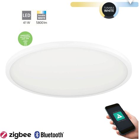 Plafoniera Moderna Sarsina-Z Alluminio Bianco Luce Led Integrato 41W (1/5)