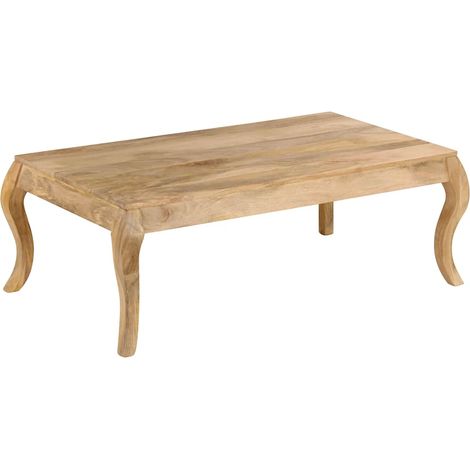 vidaXL Mesa de centro de madera de mango maciza 116x66x41 cm (1/5)